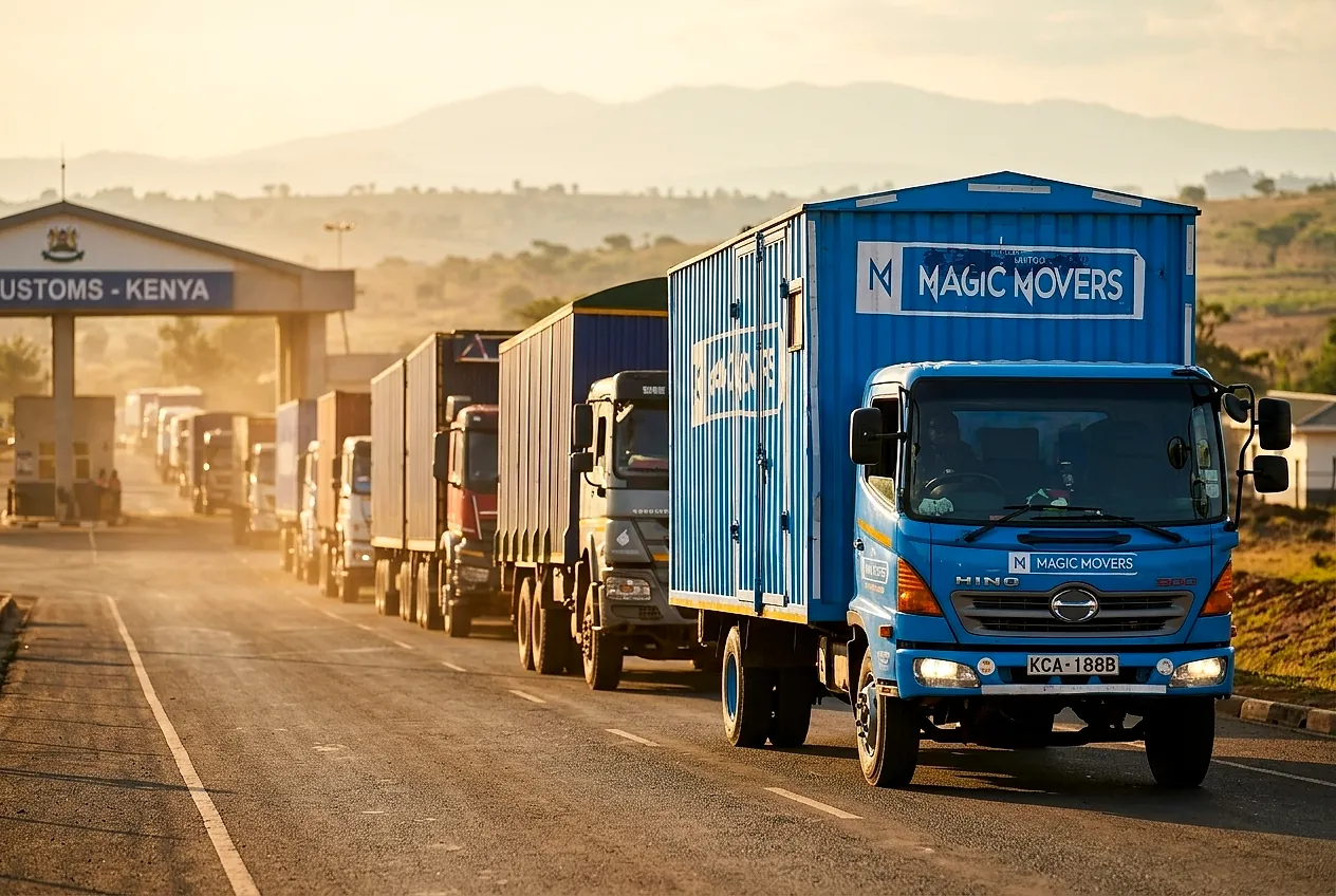 Magic Movers international cross-border relocation freight convoy